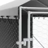  ezüstszínű horganyzott acél kutyakennel tetővel 2x10x2,5 m