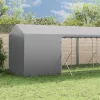  ezüstszínű horganyzott acél kutyakennel tetővel 2x14x2,5 m