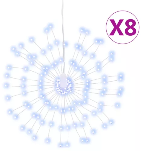  8 db karácsonyi hideg fehér csillagfény 140 db LED 17 cm