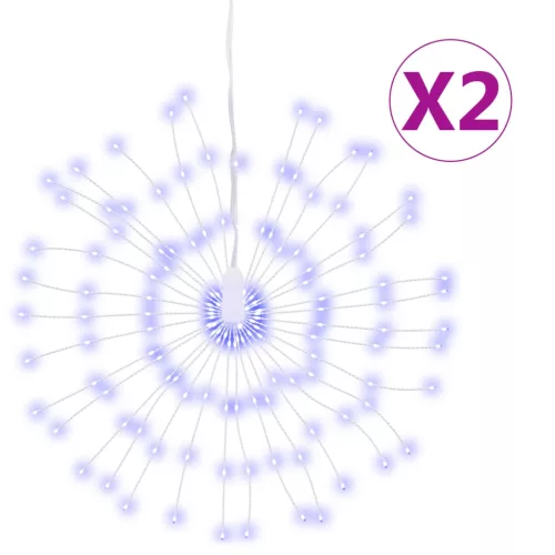  2 db karácsonyi kék csillagfény 140 db LED 17 cm