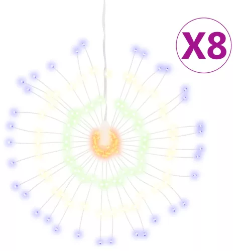  8 db karácsonyi többszínű csillagfény 140 db LED 17 cm