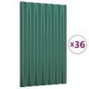  36 db zöld porszórt acél tetőpanel 60x36 cm