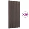  36 db barna porszórt acél tetőpanel 80x36 cm