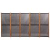  fekete 5 paneles térelválasztó 350x180 cm