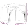  kék HDPE rendezvénysátor 4 hálós oldalfallal 2,5x2,5 m