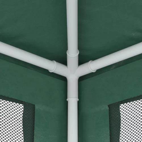  zöld HDPE rendezvénysátor 4 hálós oldalfallal 2,5x2,5 m