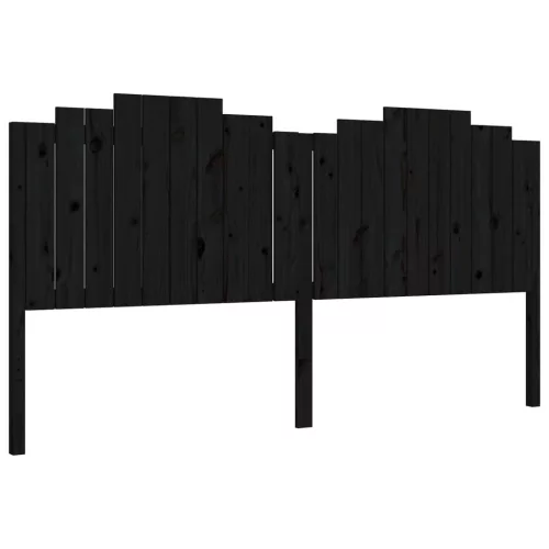  fekete tömör fa ágykeret fejtámlával 200 x 200 cm