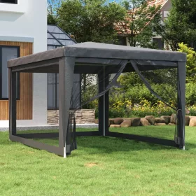 antracit HDPE rendezvénysátor 4 hálós oldalfallal 3x4 m