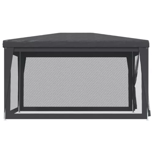  antracit HDPE rendezvénysátor 4 hálós oldalfallal 3x4 m