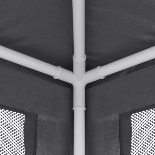  antracit HDPE rendezvénysátor 4 hálós oldalfallal 3x4 m