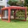  piros HDPE rendezvénysátor 4 hálós oldalfallal 3x4 m