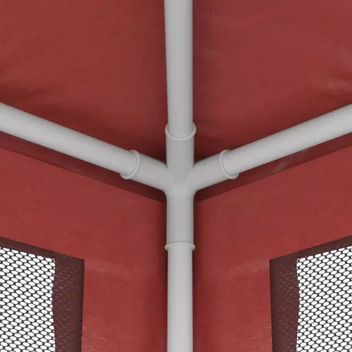  piros HDPE rendezvénysátor 4 hálós oldalfallal 3x4 m