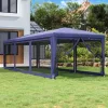  kék HDPE rendezvénysátor 8 hálós oldalfallal 3x9 m