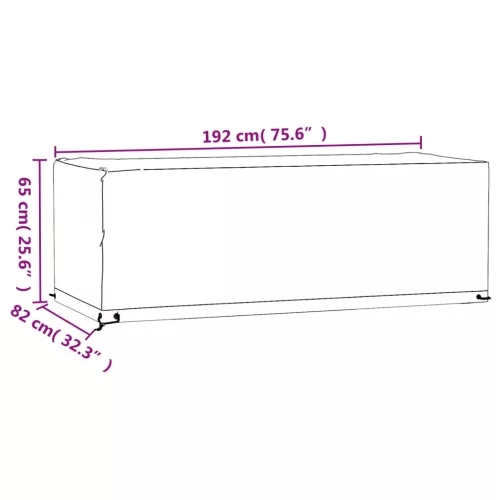  téglalap alakú kerti bútor huzat 8 fűzőlyukkal 192x82x65 cm