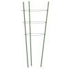  5 db zöld acél kerti növénytámasz 3 gyűrűvel 60 cm