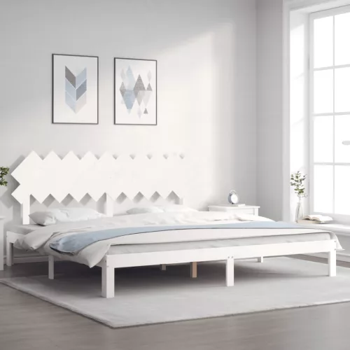  fehér tömör fenyőfa ágy matrac nélkül 200 x 200 cm