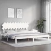  fehér tömör fenyőfa ágy matrac nélkül 200 x 200 cm