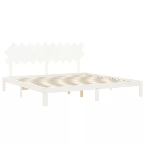  fehér tömör fenyőfa ágy matrac nélkül 200 x 200 cm