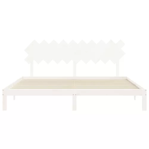 fehér tömör fenyőfa ágy matrac nélkül 200 x 200 cm