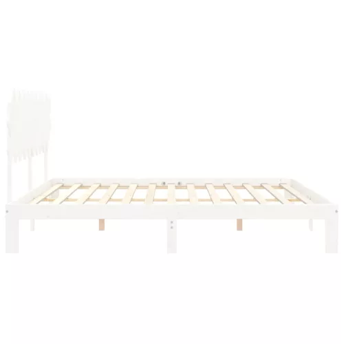  fehér tömör fenyőfa ágy matrac nélkül 200 x 200 cm