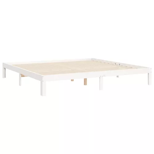  fehér tömör fenyőfa ágy matrac nélkül 200 x 200 cm