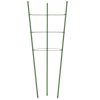  5 db zöld acél kerti növénytámasz 3 gyűrűvel 75 cm