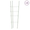  5 db zöld acél kerti növénytámasz 4 gyűrűvel 90 cm