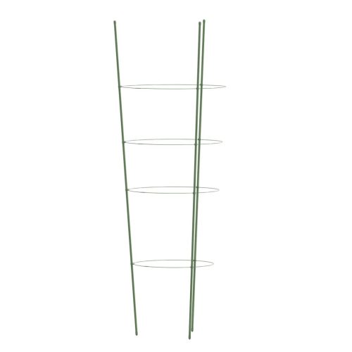  5 db zöld acél kerti növénytámasz 4 gyűrűvel 90 cm