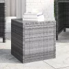  szürke polyrattan és edzett üveg kisasztal 40 x 37 x 40,5 cm