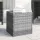  szürke polyrattan és edzett üveg kisasztal 40 x 37 x 40,5 cm