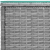  szürke polyrattan és edzett üveg kisasztal 40 x 37 x 40,5 cm