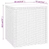  szürke polyrattan és edzett üveg kisasztal 40 x 37 x 40,5 cm