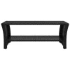  fekete polyrattan dohányzóasztal 100 x 50 x 40 cm