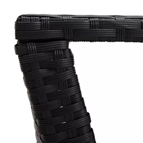  fekete polyrattan dohányzóasztal 100 x 50 x 40 cm