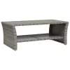  szürke polyrattan dohányzóasztal 100 x 50 x 40 cm