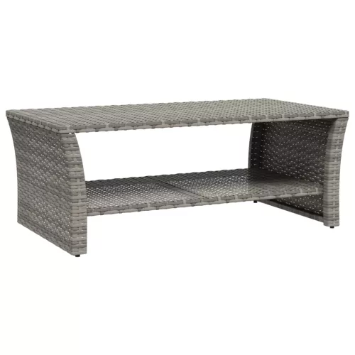  szürke polyrattan dohányzóasztal 100 x 50 x 40 cm