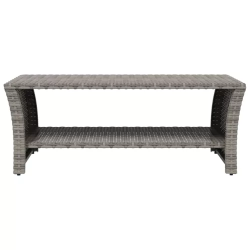  szürke polyrattan dohányzóasztal 100 x 50 x 40 cm