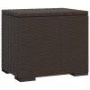  2 db barna polyrattan zsámoly párnákkal 40 x 30 x 40 cm