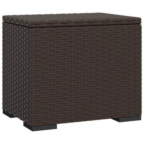  2 db barna polyrattan zsámoly párnákkal 40 x 30 x 40 cm