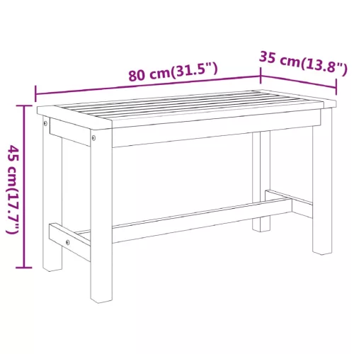  tömör akácfa kerti pad 80 x 35 x 45 cm