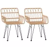  2 db fekete PE rattan karfás kerti szék 56 x 64 x 80 cm