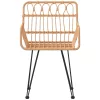  2 db fekete PE rattan karfás kerti szék 56 x 64 x 80 cm