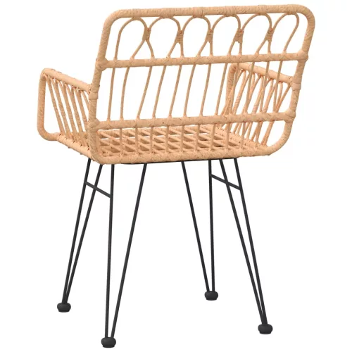  2 db fekete PE rattan karfás kerti szék 56 x 64 x 80 cm