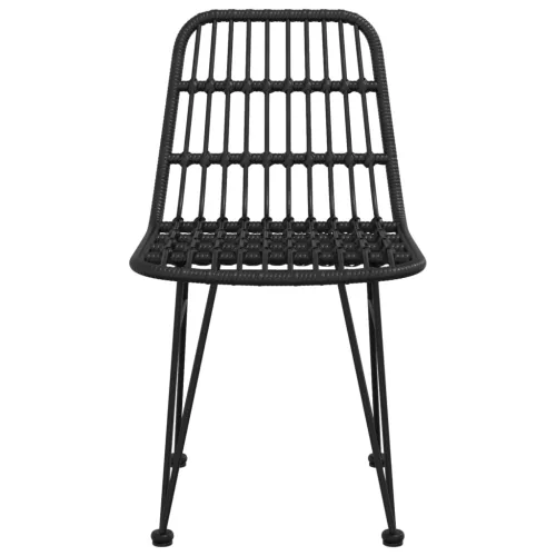  2 db fekete polietilén rattan kerti szék 48 x 62 x 84 cm