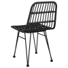  2 db fekete polietilén rattan kerti szék 48 x 62 x 84 cm