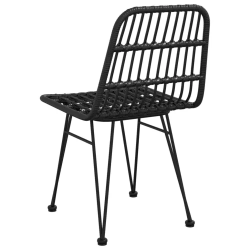  2 db fekete polietilén rattan kerti szék 48 x 62 x 84 cm