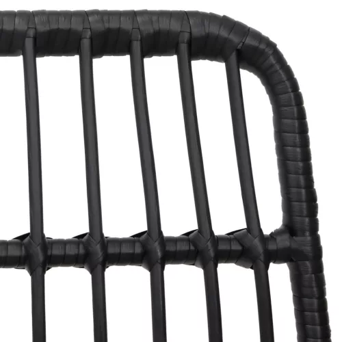  2 db fekete polietilén rattan kerti szék 48 x 62 x 84 cm