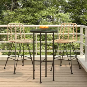    2 db bárszék polietilén rattan és acél 45 x 56 x 103,5 cm
