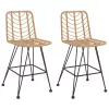  2 db bárszék polietilén rattan és acél 45 x 56 x 103,5 cm