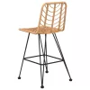  2 db bárszék polietilén rattan és acél 45 x 56 x 103,5 cm